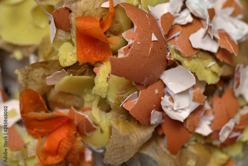 food waste and garbage top view close-up texture and background food waste and garbage top view close-up texture and background