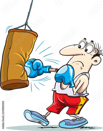 Boxing on Sand sack