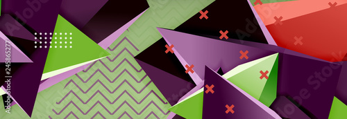 3d triangular shapes geometric background. Origami style pattern with triange shapes for decorative design. Poster design. Line design. Modern presentation template