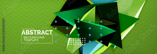 3d triangular shapes geometric background. Origami style pattern with triange shapes for decorative design. Poster design. Line design. Modern presentation template