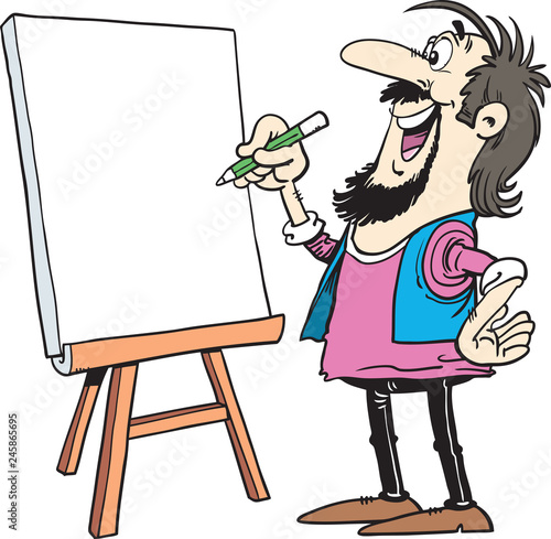 Painter Man at Work Easel Palette