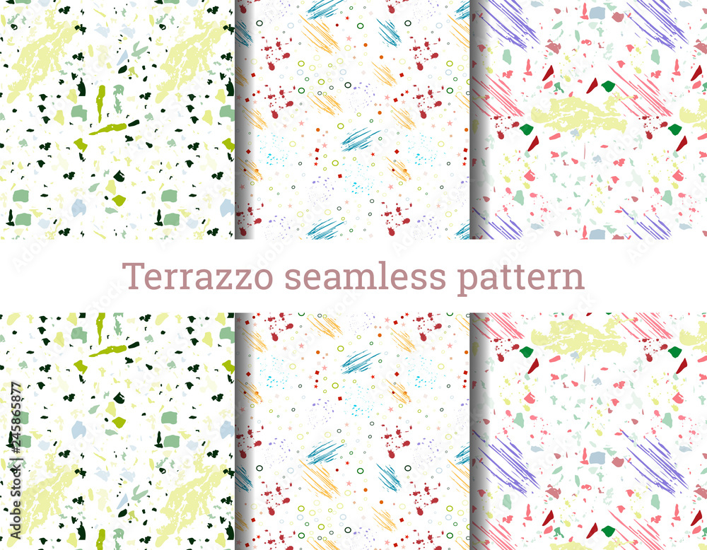 Terrazzo seamless pattern. Abstract background