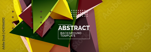 3d triangular shapes geometric background. Origami style pattern with triange shapes for decorative design. Poster design. Line design. Modern presentation template
