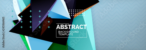 3d triangular shapes geometric background. Origami style pattern with triange shapes for decorative design. Poster design. Line design. Modern presentation template