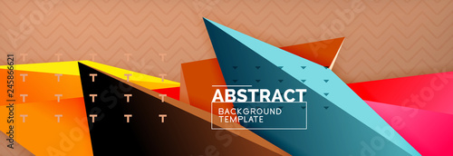 3d triangular shapes geometric background. Origami style pattern with triange shapes for decorative design. Poster design. Line design. Modern presentation template
