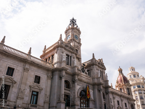 palace on the Piazza del Ayuntamiento in Valencia, Spain