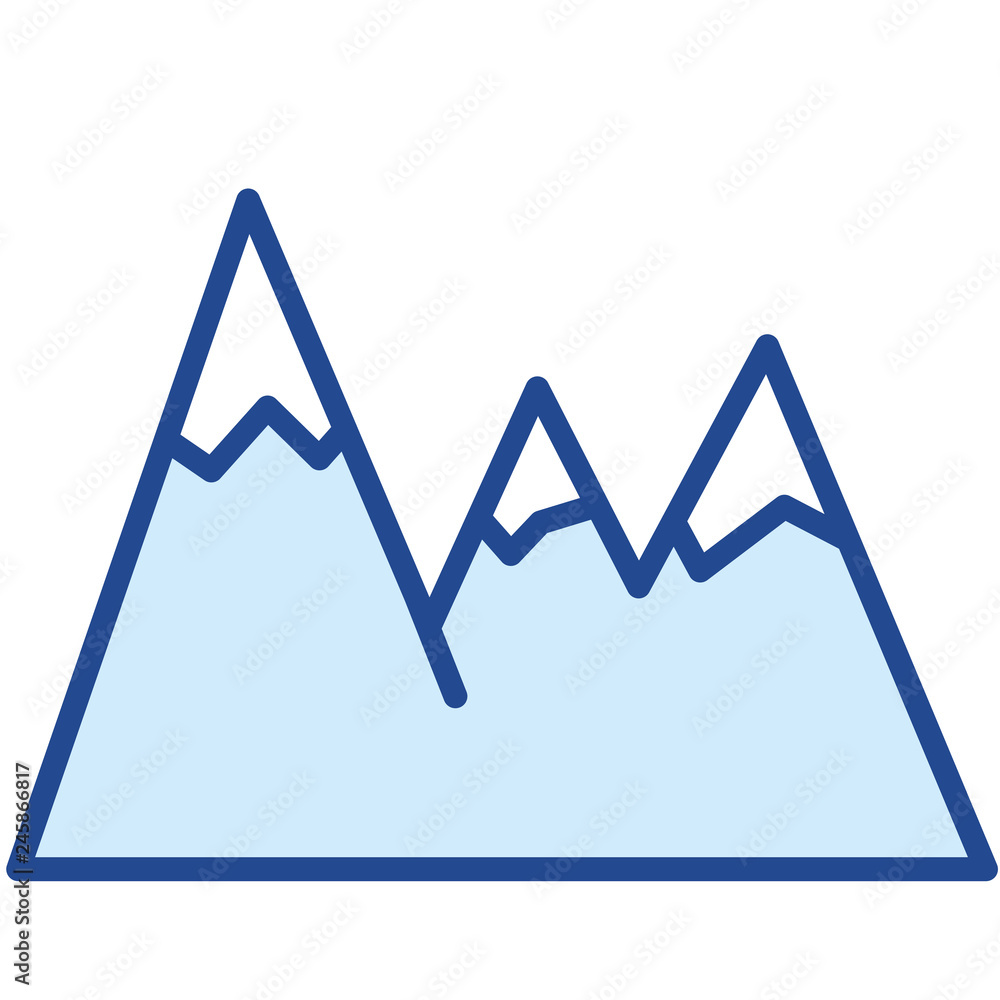 Berge mit Schnee auf den Gipfeln Vector Icon Illustration Berge mit Schnee auf den Gipfeln Vector Icon Illustration
