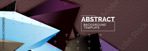 3d triangular shapes geometric background. Origami style pattern with triange shapes for decorative design. Poster design. Line design. Modern presentation template
