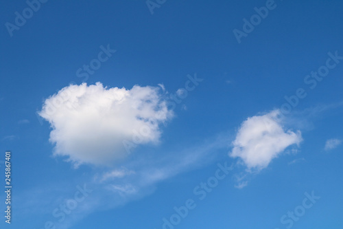 blue sky with cloud, white fluffy clouds in the blue sky 