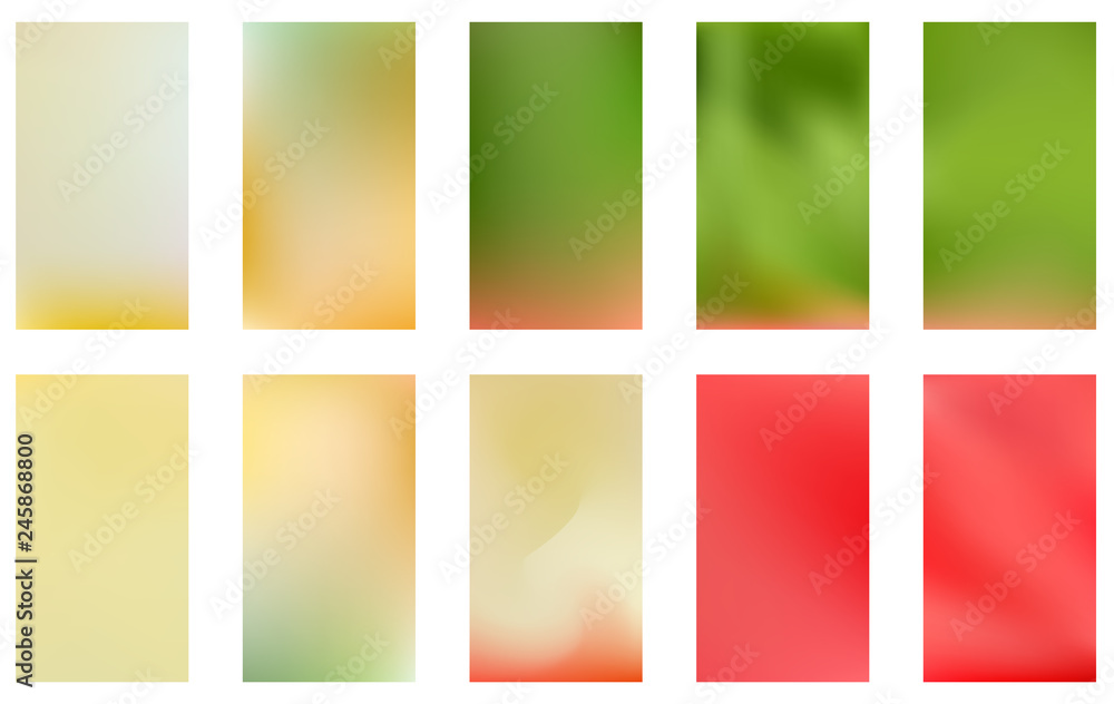 Obraz premium Big collection of neon pastel holographic gradients. Colorful backgrounds in trendy neon colors. Swatches for design.
