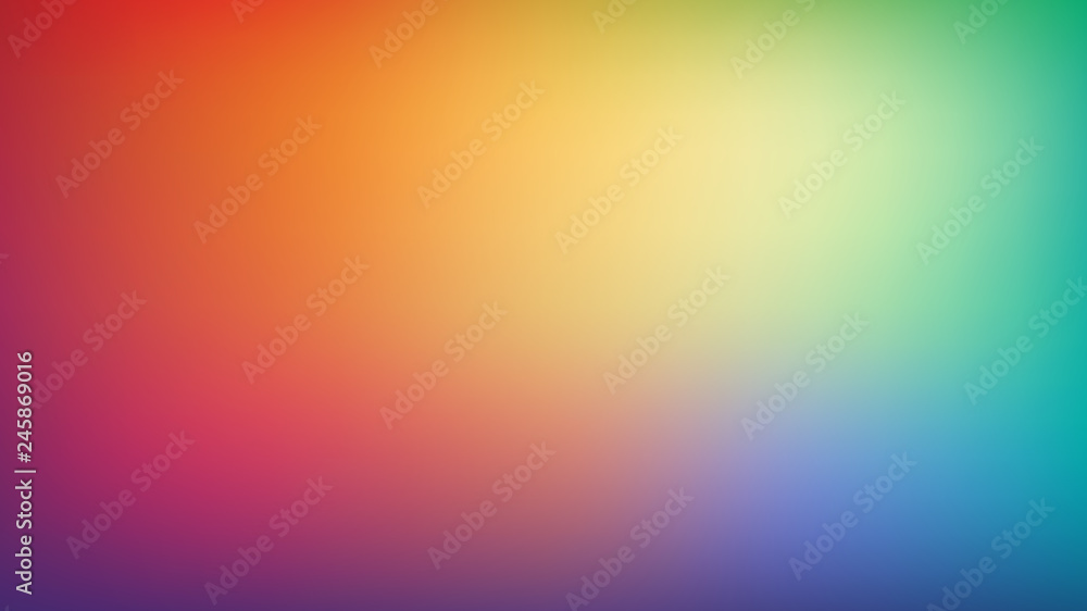 Abstract blurred gradient mesh background. Trendy bright rainbow colors. Modern colorful smooth banner template. Easy editable soft colored vector illustration