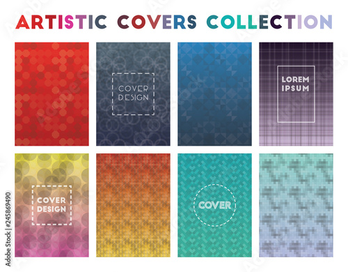 Artistic Covers Collection. Admirable geometric patterns. Beautiful background. Vector illustration.