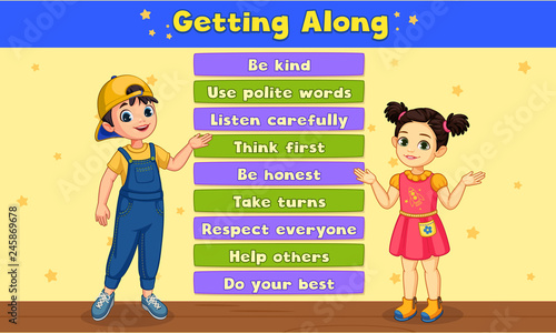 etiquette and education kids illustration