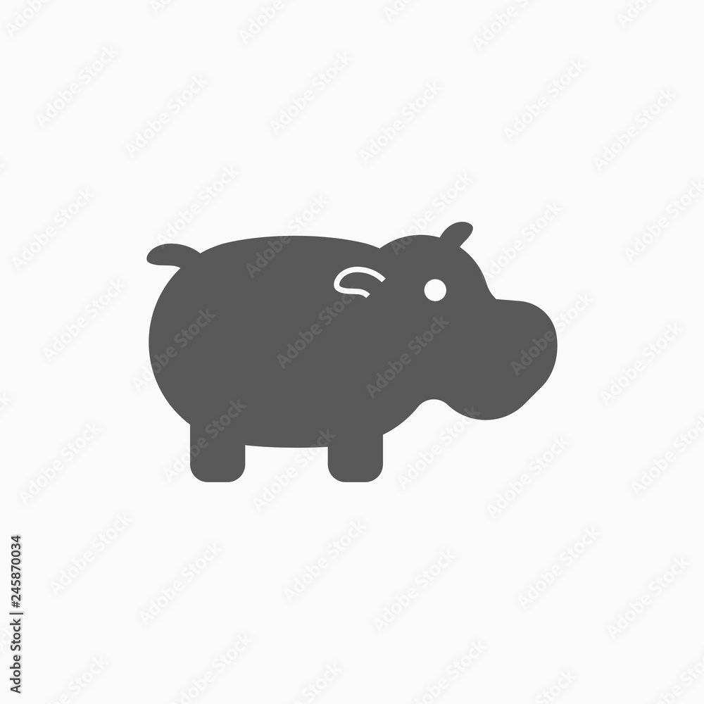 hippopotamus icon, hippo vector hippopotamus icon, hippo vector