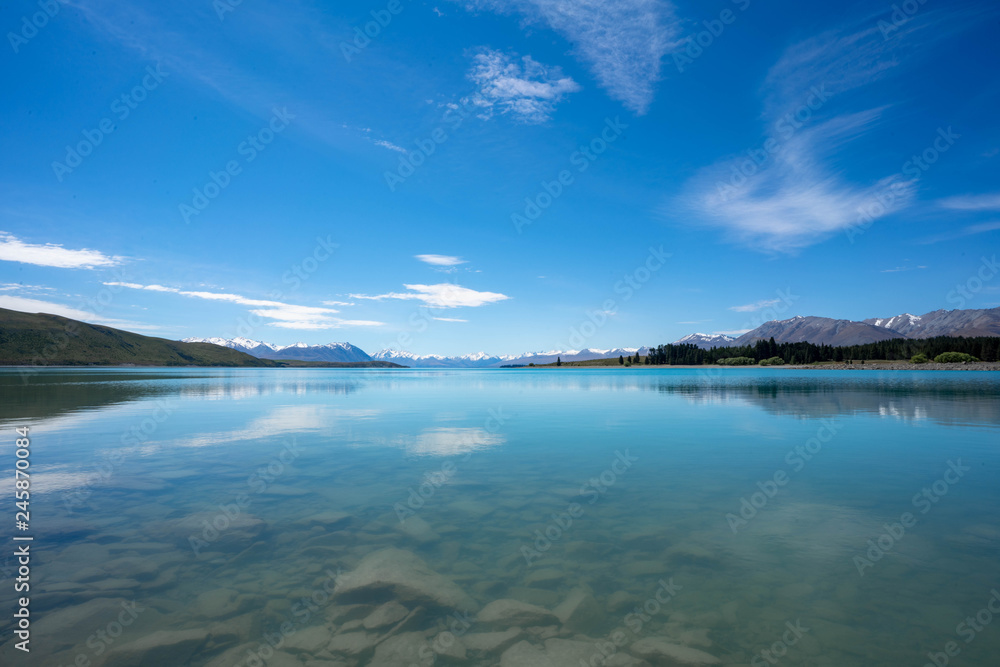 clouds over lake