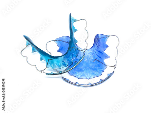 Retainer blue on a white background, isolated photo