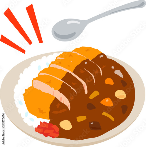 大盛りのカツカレー