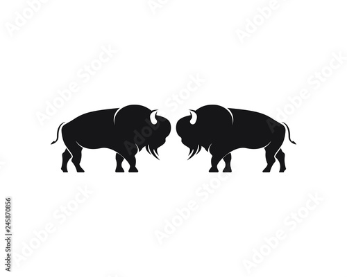 Bison logo icon vector template illustration