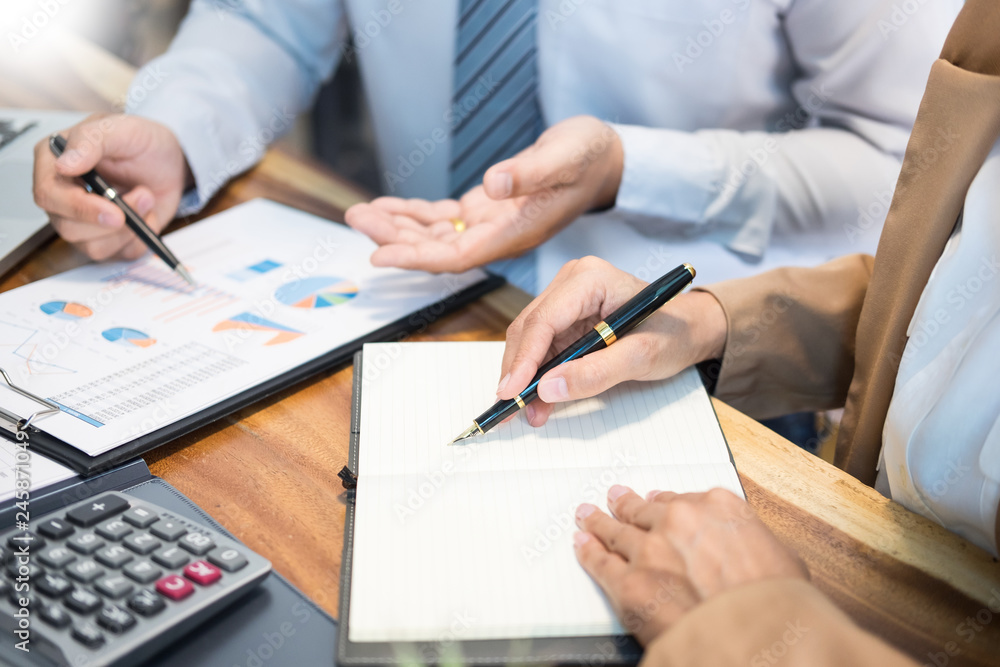 Teamwork Startup Project Planning making great discussion team Meeting working together, Brainstorming process job success in modern coworking office