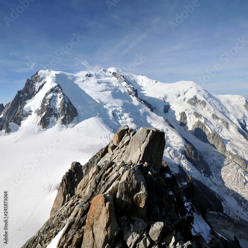 The french mountain Mont Blanc highest summit of Europe