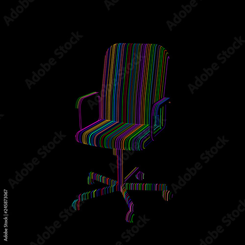 Striped Office chair. Vecto...