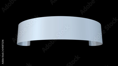 Curled ribbon. 3d Vector il...