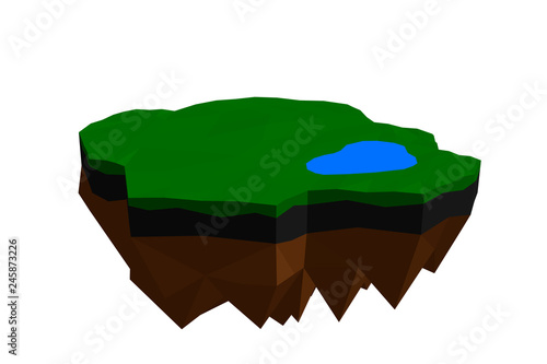 Floating island. Isolated o...