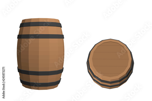 Wooden barrel. Isolated on ...