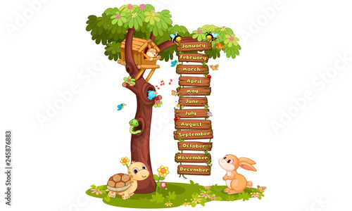 Months of the year vector illustration
