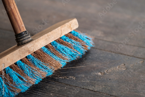 Old broom in an old mansion
