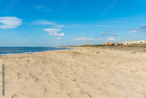 Beach and coastal dunes between Esphino and the village Granja in the north of Portugal