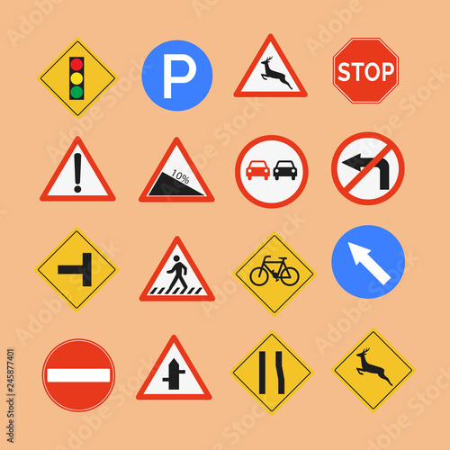 Free Download set of street signs. easy to modify Vector illustration  - GFXLoad