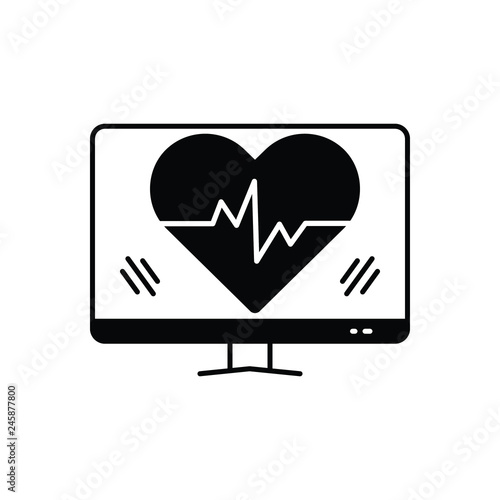 Black solid icon for ehealth healthcare