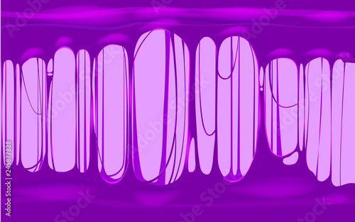 Sticky slime violet template banner with copy space. Popular kids sensory toy vector illustration. Cartoon liquid mucus isolated background. Abstract design element with detailed slime, isolated