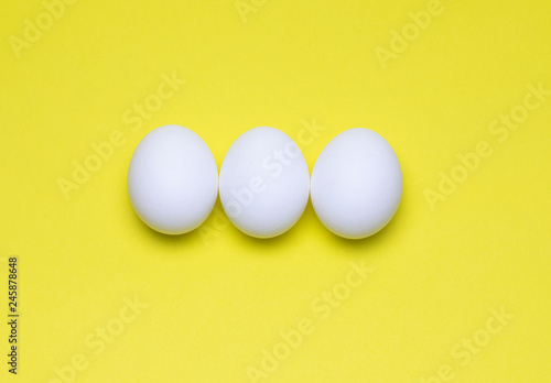 Easter Holiday Eggs on Yellow Background