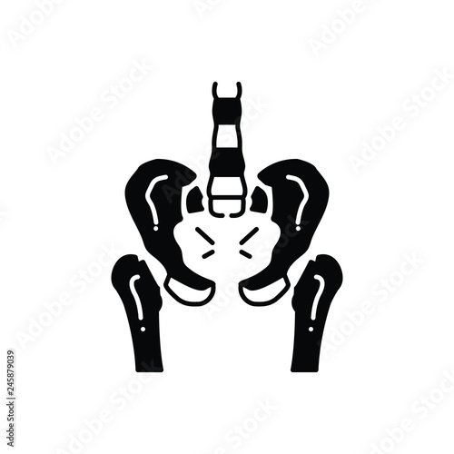 Black solid icon for pelvic 