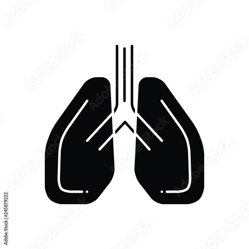 Black solid icon for pulmonology 