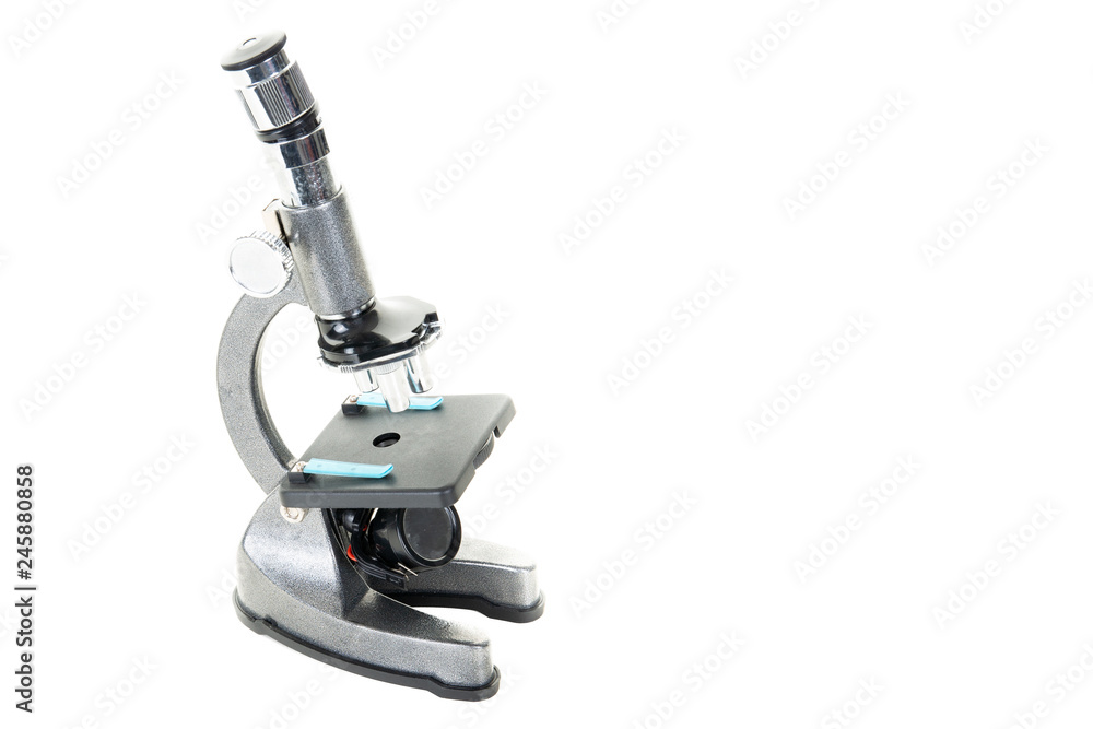 school microscope study science laboratory isolated on white with copyspace school microscope study science laboratory isolated on white with copyspace