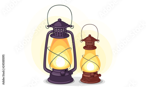 Old lantern vector