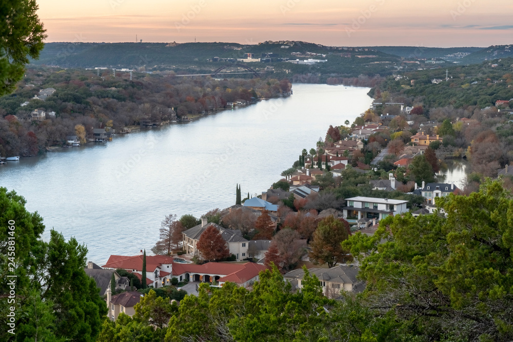 Fototapeta premium Sunset at Mount Bonnell in Austin, Texas