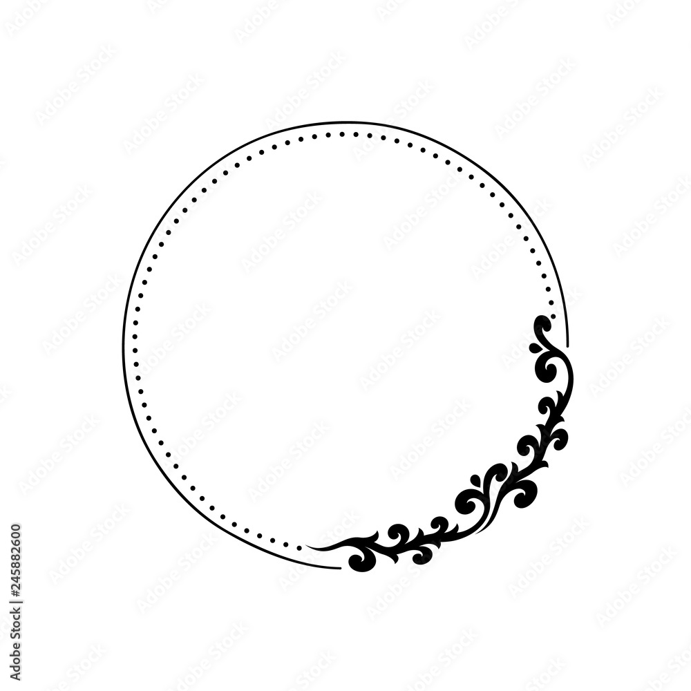 Vector round frame with abstract ornament. Vector round frame with abstract ornament.