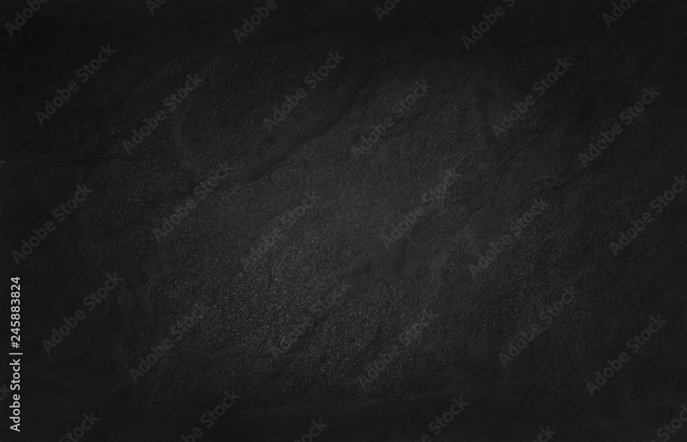 Fototapeta premium Dark grey black slate texture in natural pattern with high resolution for background and design art work. Black stone wall.