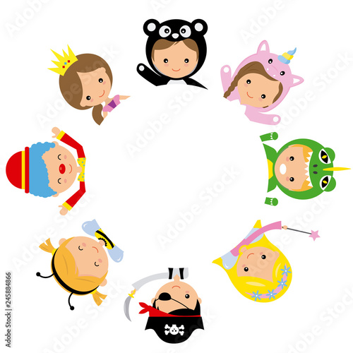 Costume party poster. Blank space for text