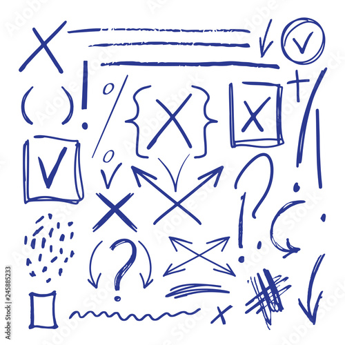 Hand drawn sketch signs