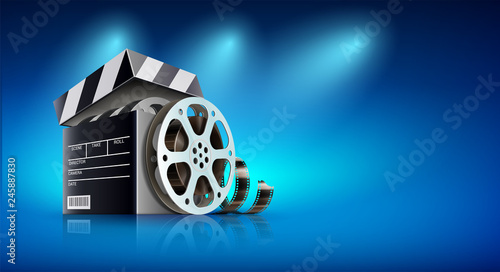 Online cinema. Banner for web films, movies and entertainment