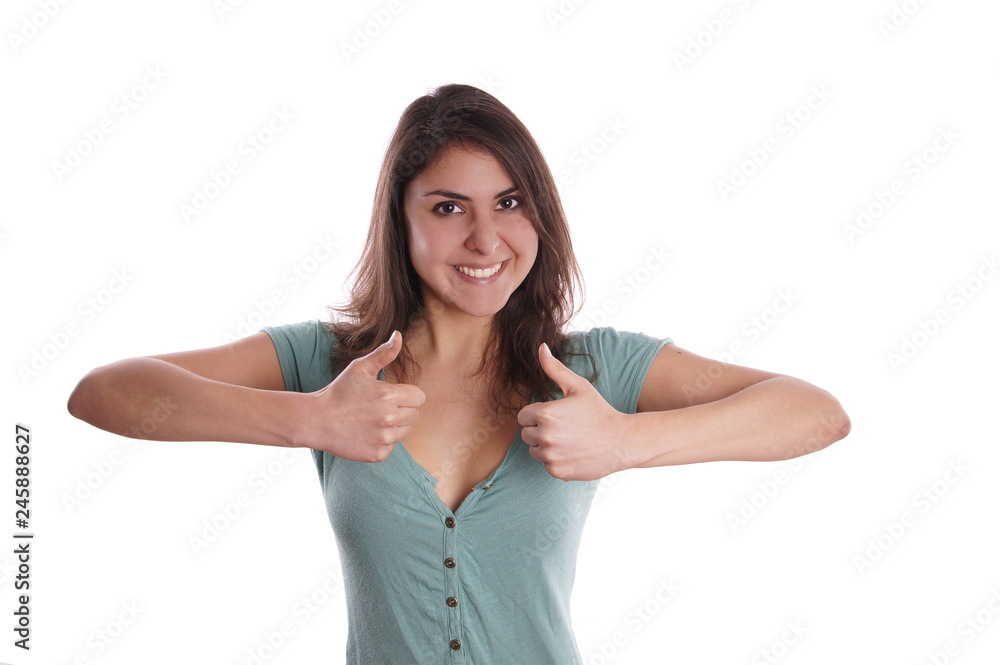 smiling woman with thumbs up smiling woman with thumbs up