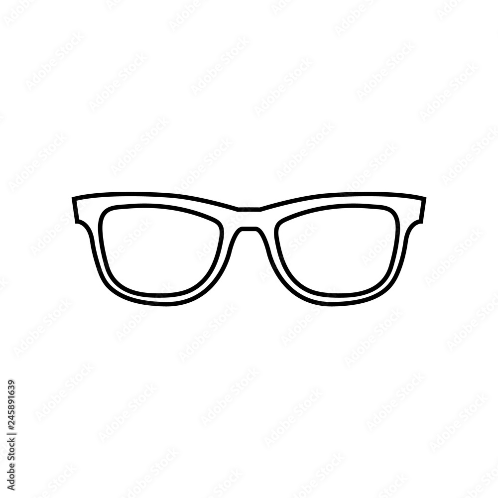 Fototapeta premium Sunglasses outline vector icon, logo on white background