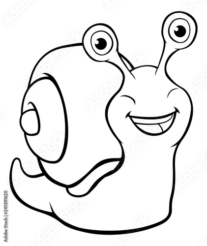 A cute snail cartoon charac...