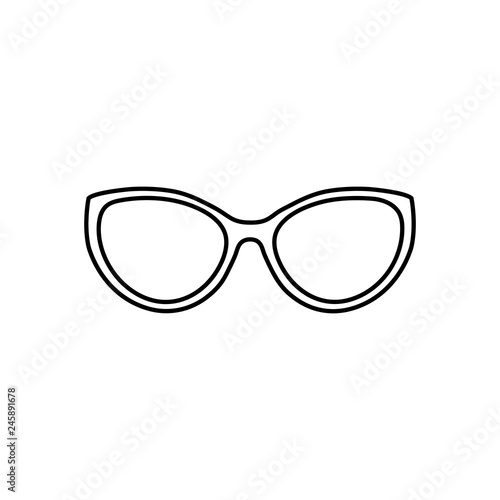Sunglasses outline vector icon, logo on white background