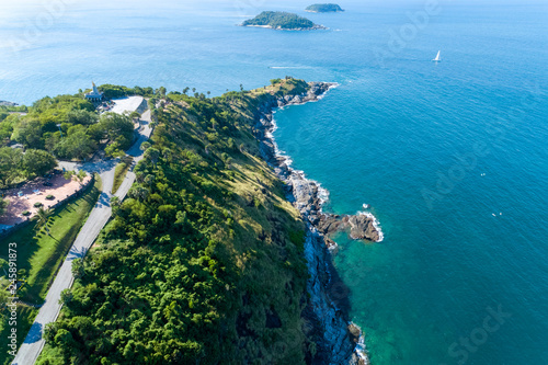 Wallpaper Mural Aerial drone bird's eye view photo of tropical sea with Beautiful island Torontodigital.ca